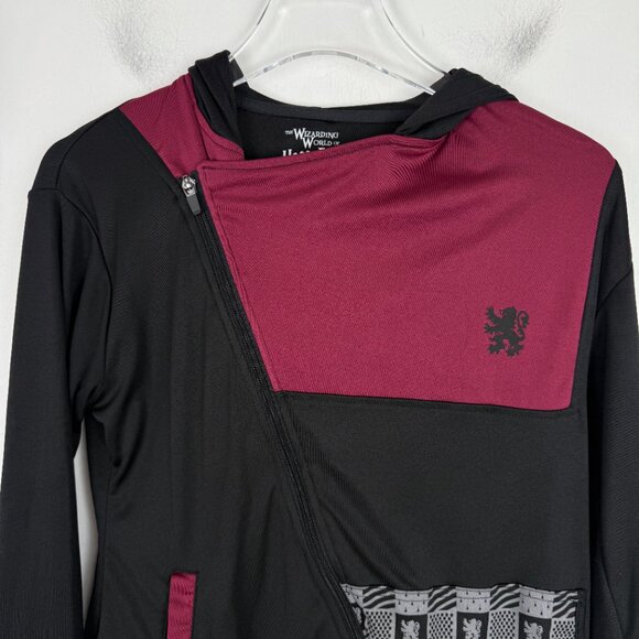 Wizarding World of Harry Potter Gryffindor Asymmetrical Zip Hooded Jacket Medium - Picture 2 of 13